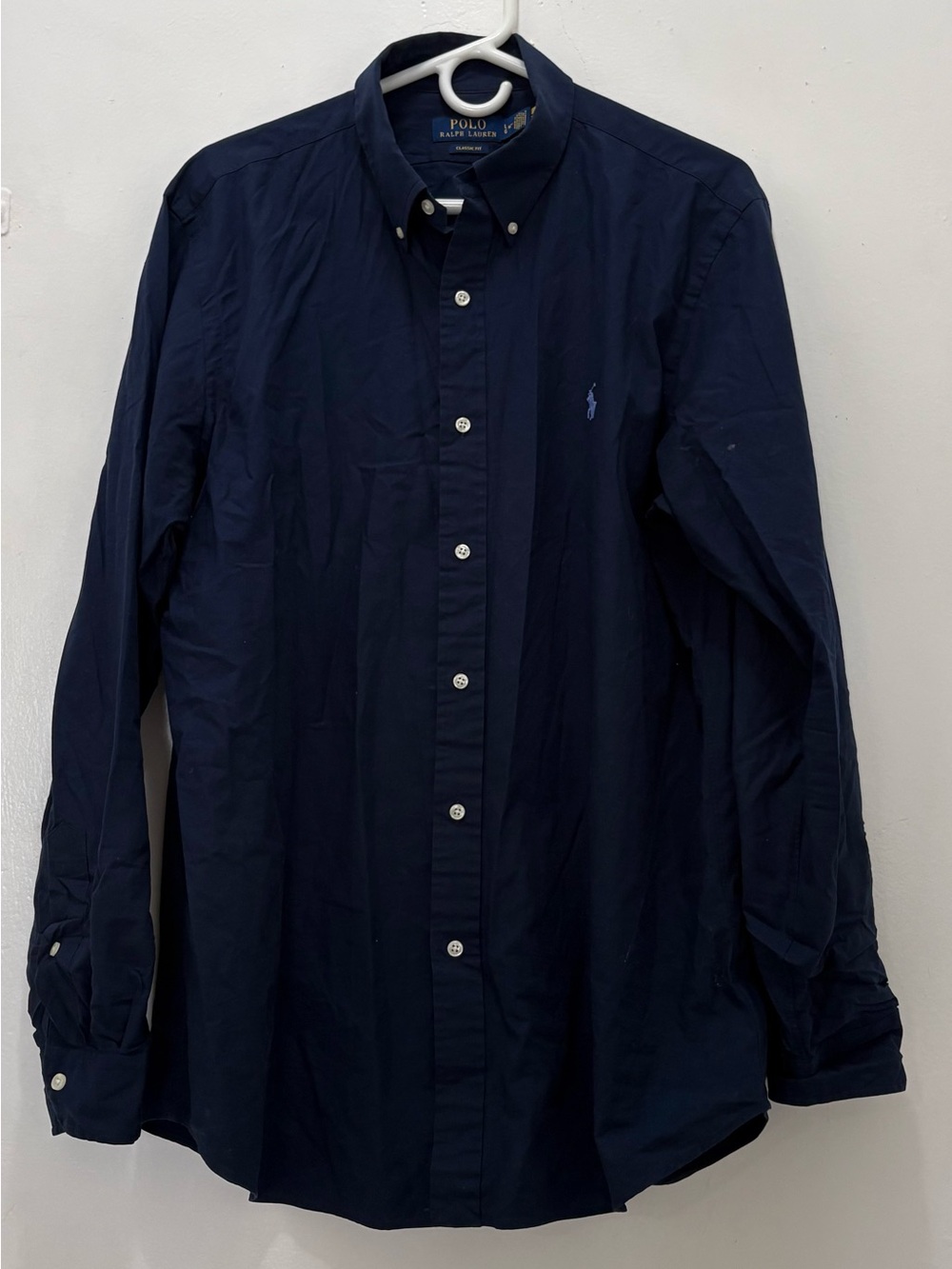 Polo by Ralph Lauren Men's Navy Button-Down Shirt size L/G